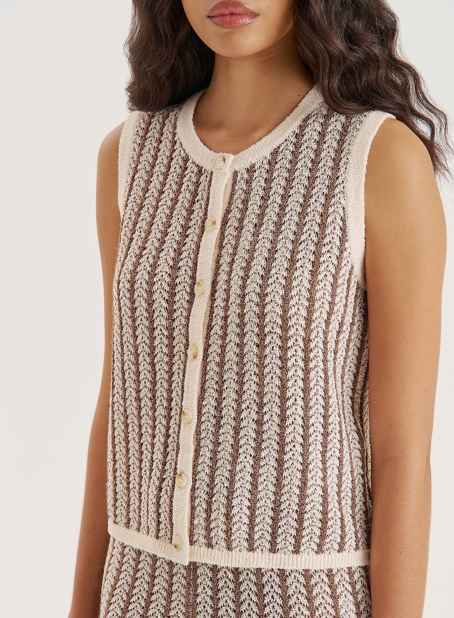 Stripe Knitted Sleeveless Top